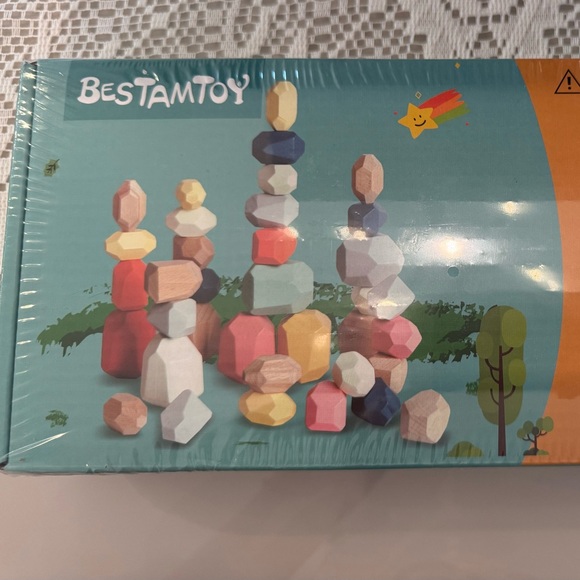 BRAND NEW WOODEN STACKING STONES BESTAMTOY - Picture 3 of 4